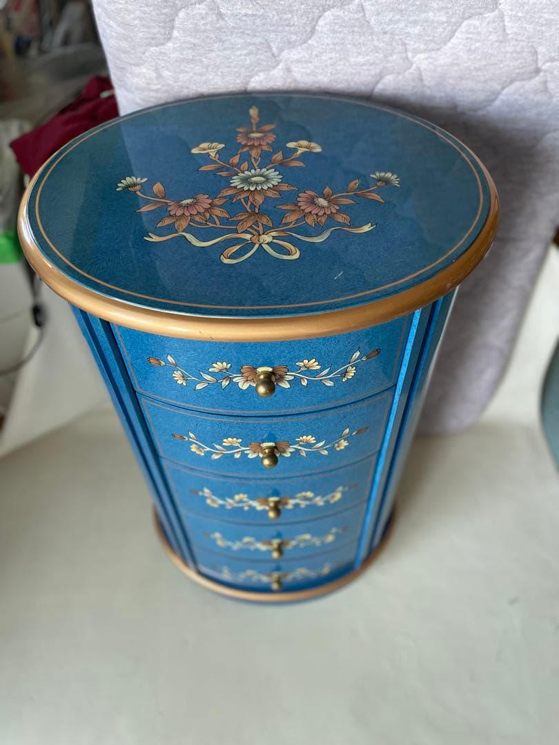 象嵌 象嵌細工 5段チェスト 小引き出し 電話台 サイドテーブル キャビネット