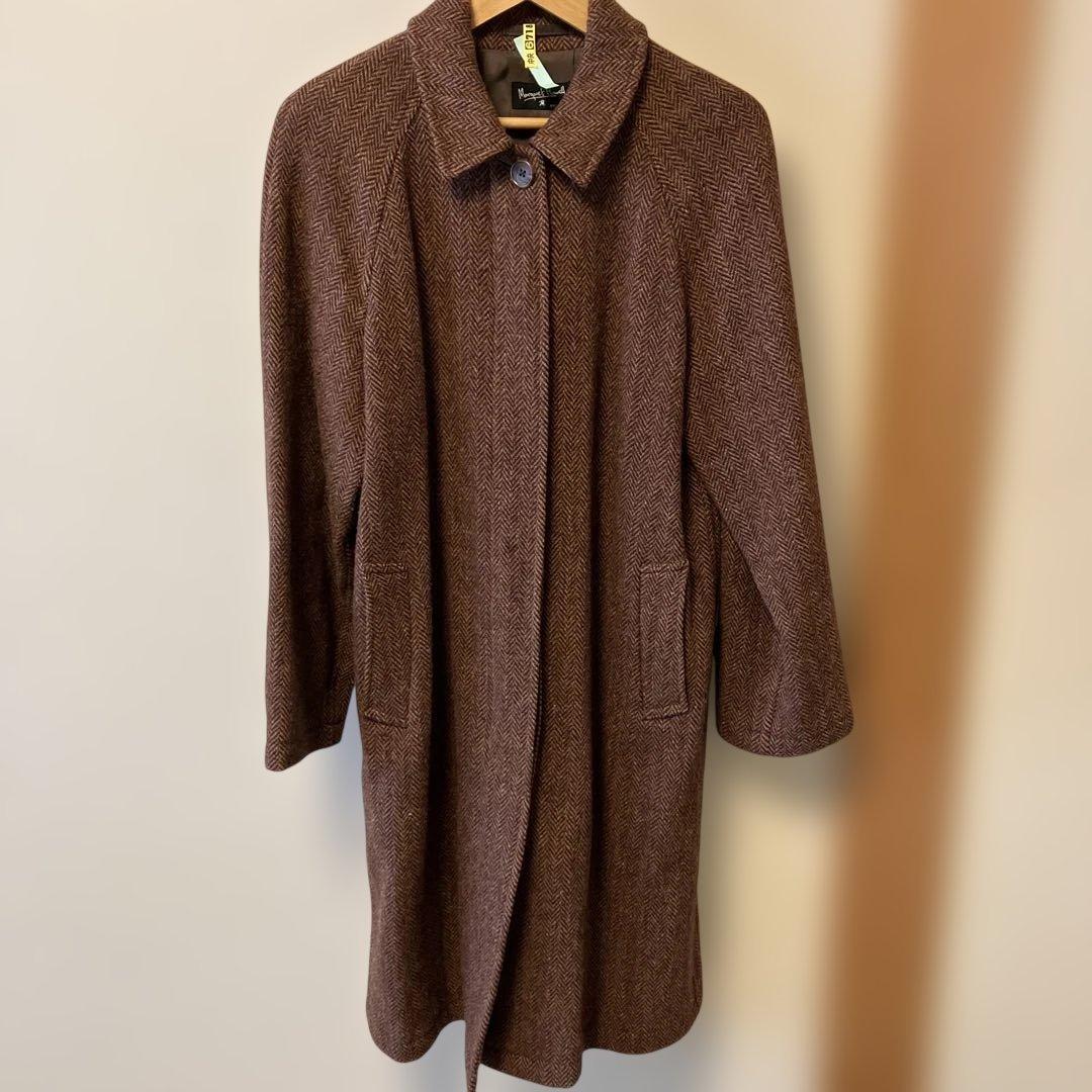 マーガレットハウエル×ハリスツイード ステンカラーコート　ブラウン　M