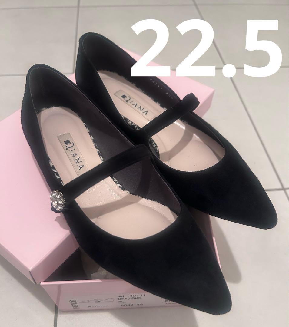 ダイアナ　ストラップ ビジュー ポインテッドトゥ メリージェーン