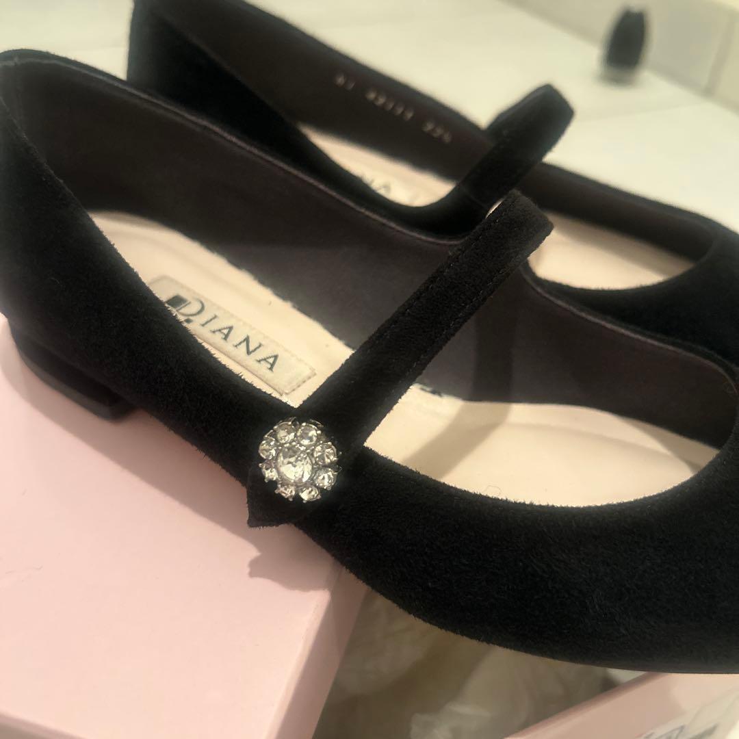 ダイアナ　ストラップ ビジュー ポインテッドトゥ メリージェーン