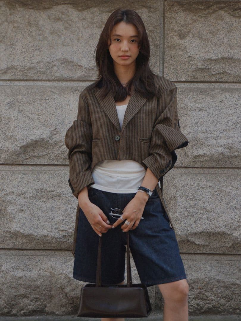 BONBOM×Ameri HOUNDSTOOTH GARTER JACKET