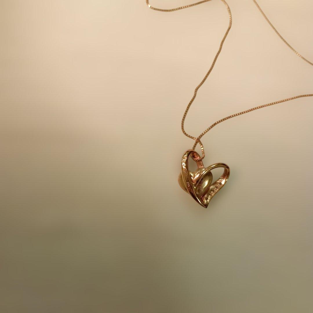 ハート型ペンダントネックレス　ダイヤモンド