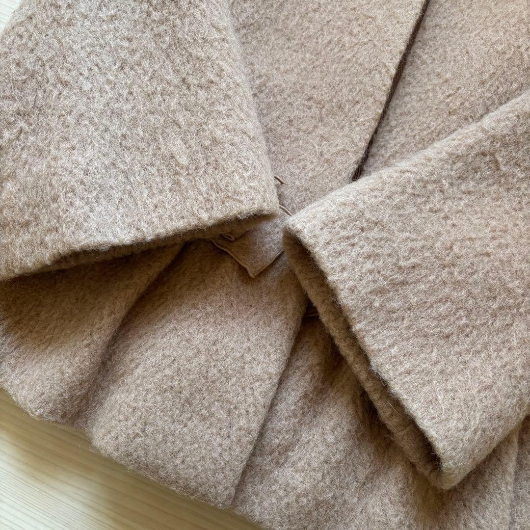 エムズグレイシー　ノーカラー　コート　リボン　ベージュ　38