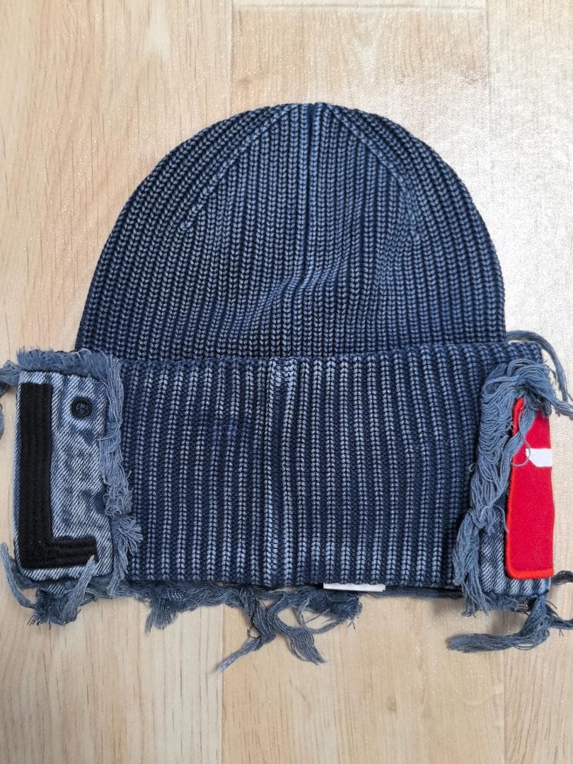 美品 DIESEL フリンジ付きニット帽 リブニットキャップ「K-FROK」