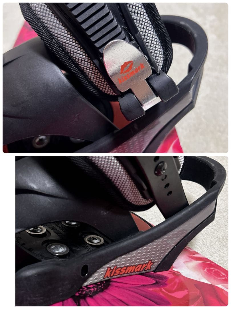 SLQ × KISSMARK 145cm スノーボード 2点セット 薔薇 可愛い