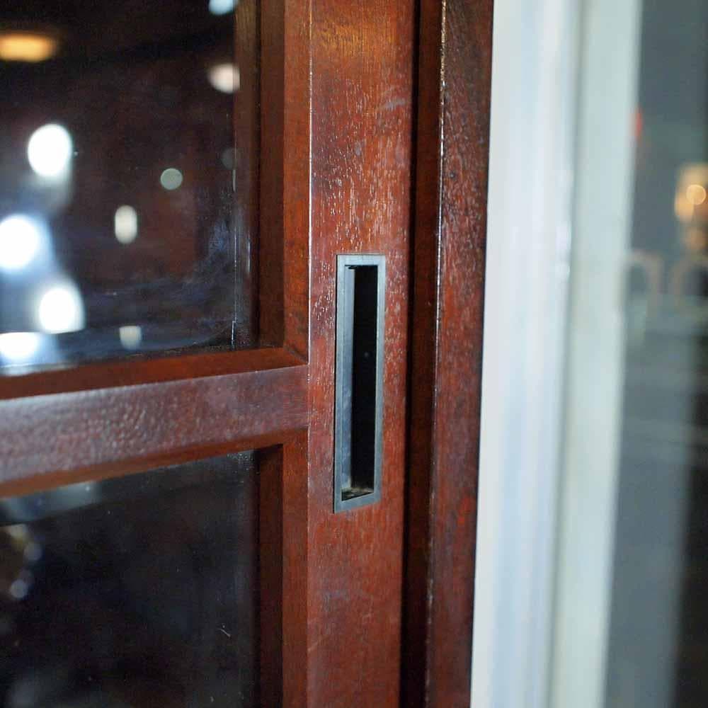 松本民芸家具 ミズメザクラ材 食器棚 本棚 ガラスキャビネット ZR24382