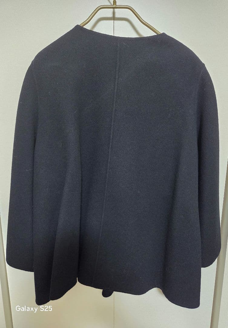 23区L ウールリバーケープジャケット黒