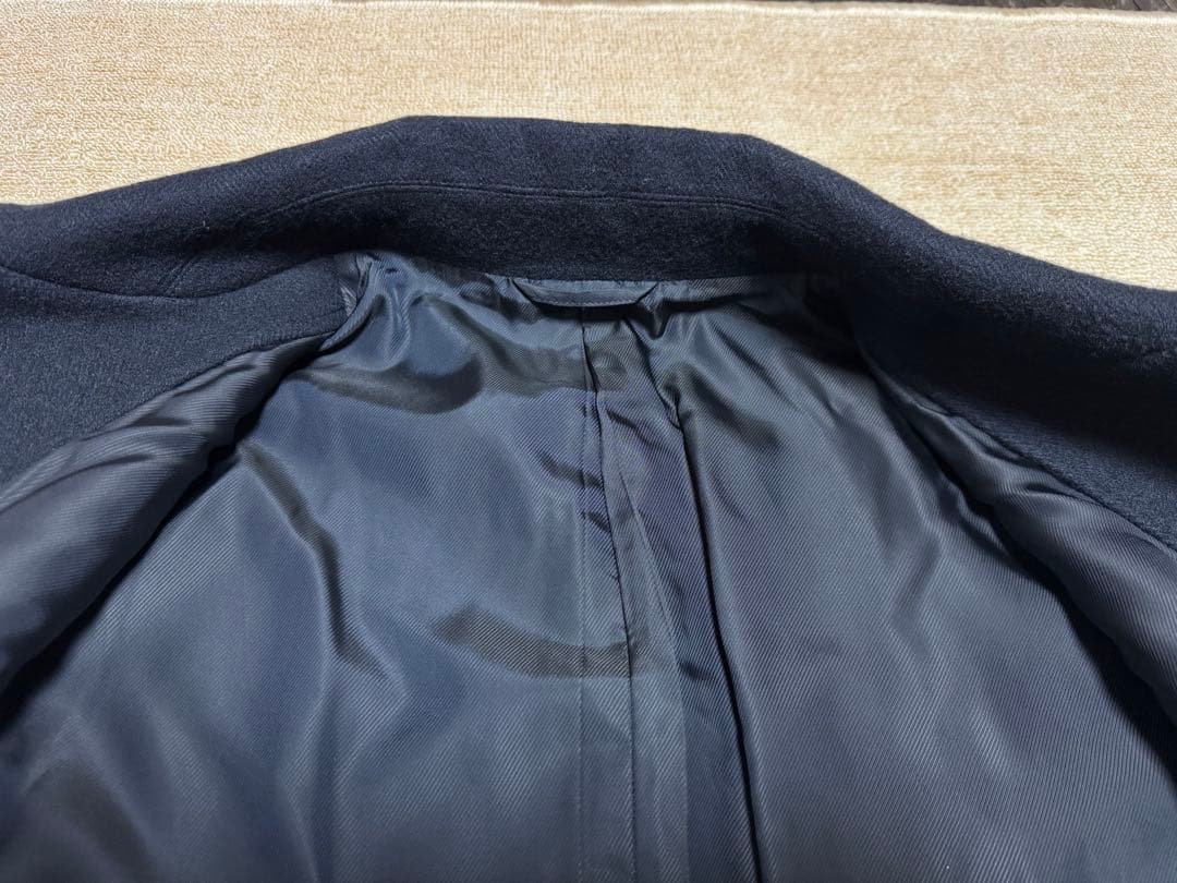 SHIPS Super 140's MELTON CAR COAT Lネイビー