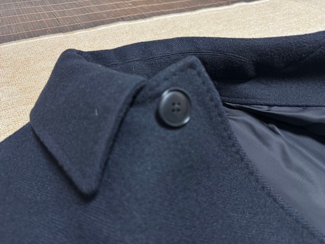 SHIPS Super 140's MELTON CAR COAT Lネイビー