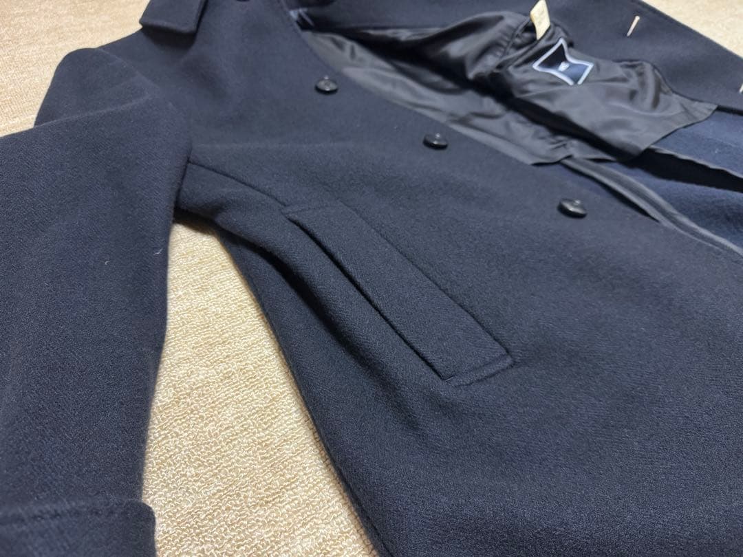 SHIPS Super 140's MELTON CAR COAT Lネイビー