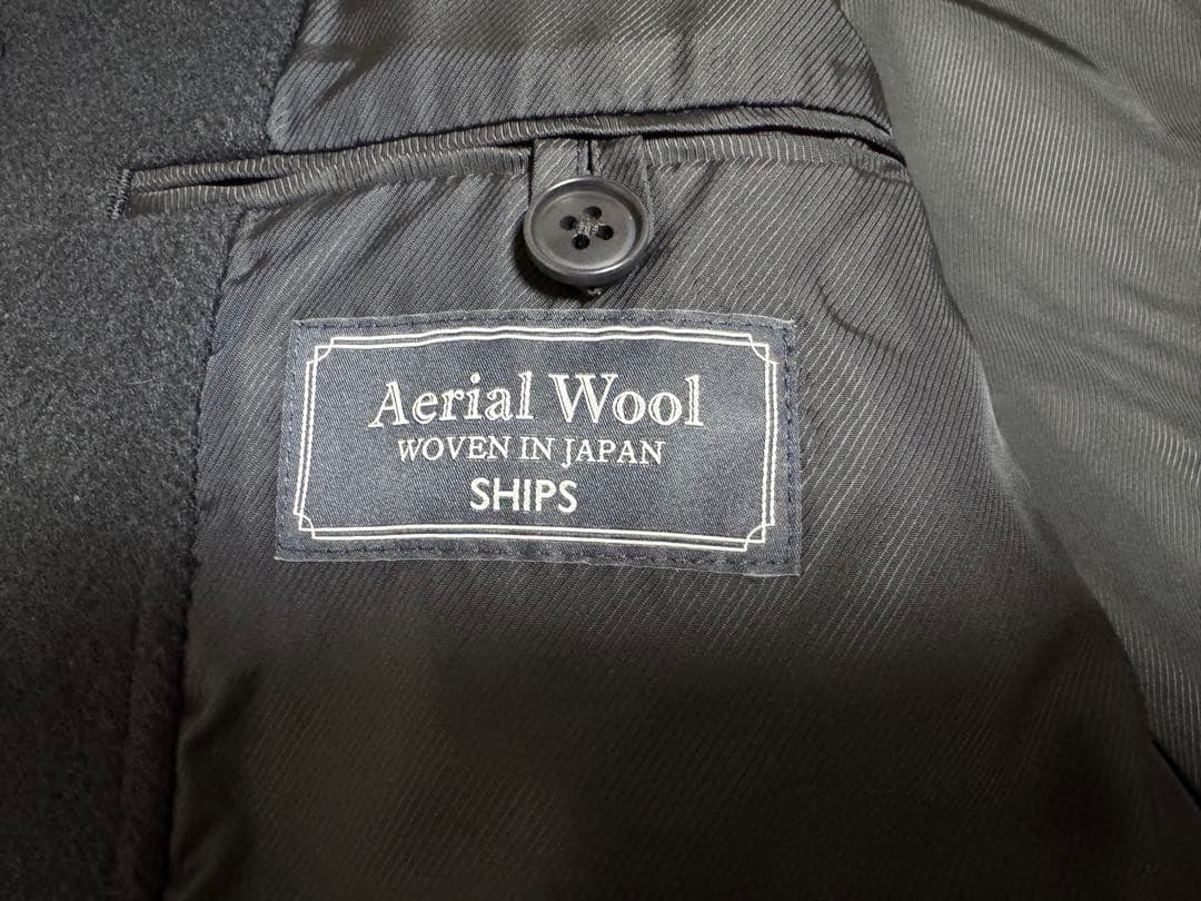 SHIPS Super 140's MELTON CAR COAT Lネイビー