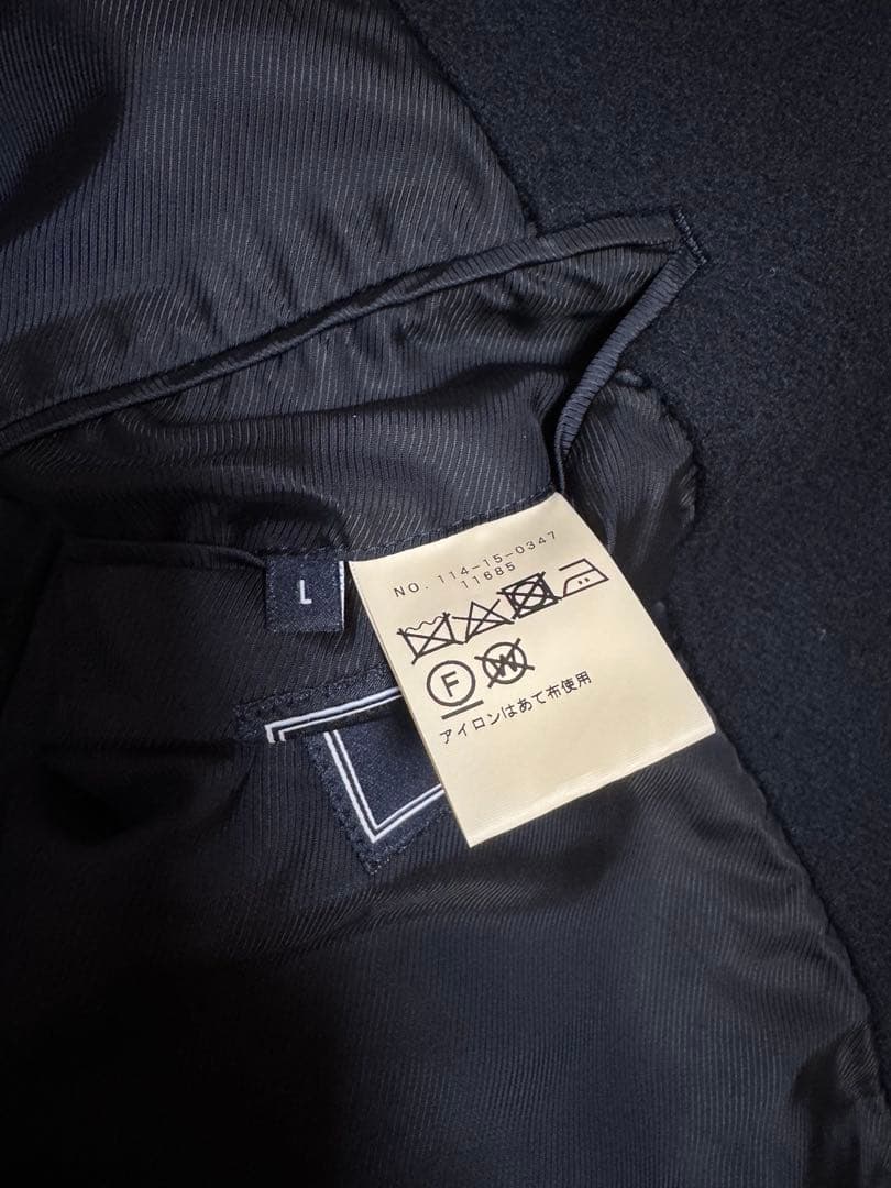 SHIPS Super 140's MELTON CAR COAT Lネイビー