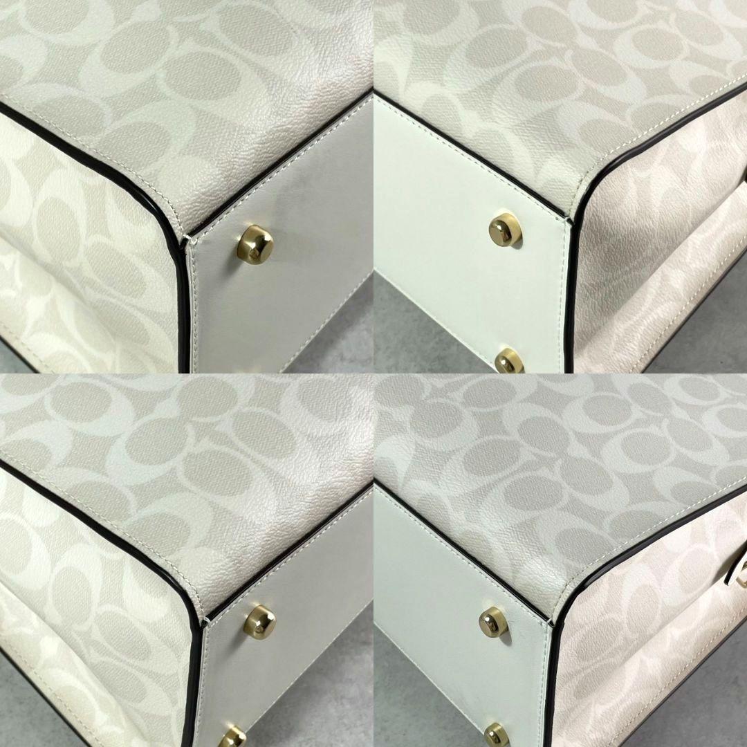 未使用 コーチ テイタム 2way トートバッグ ビジネス A4可 レザー 白