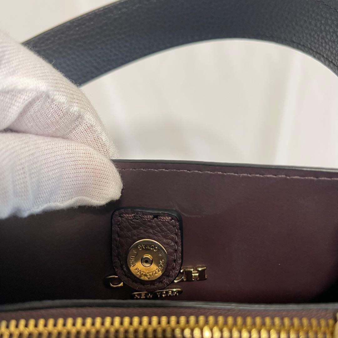 【極美品】コーチ 1011 スモールタウン 2wayバケットバッグ レザー 黒