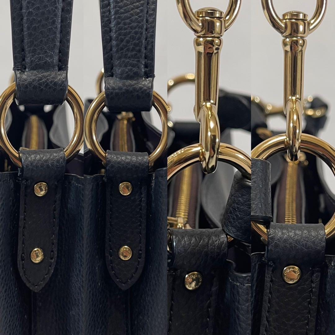 【極美品】コーチ 1011 スモールタウン 2wayバケットバッグ レザー 黒