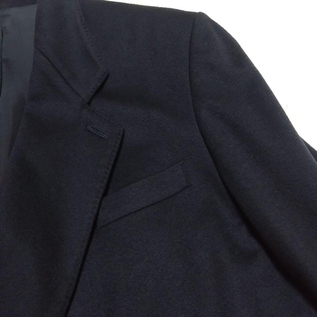美品 カシミア100% ロロピアーナ生地 ダブルチェスターコート マキシ 黒 M