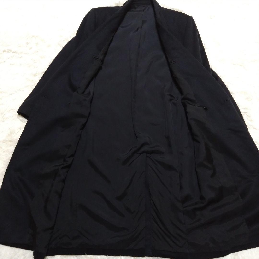 美品 カシミア100% ロロピアーナ生地 ダブルチェスターコート マキシ 黒 M