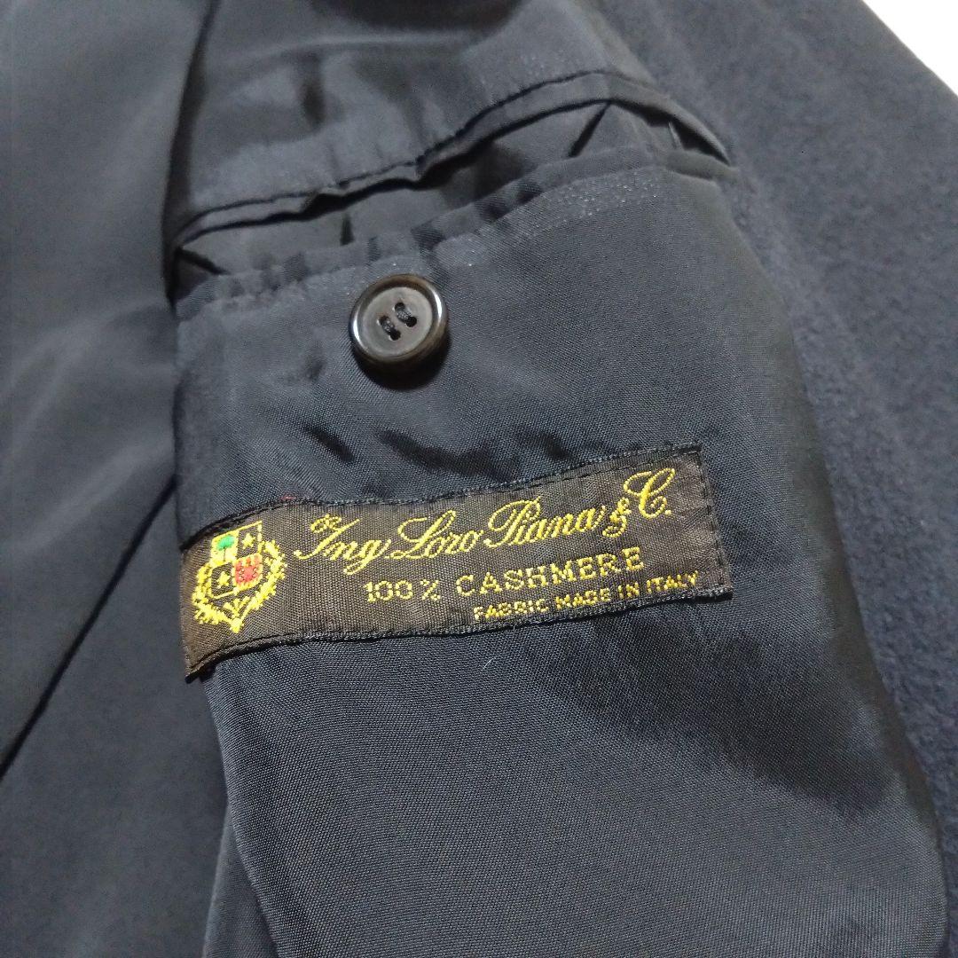 美品 カシミア100% ロロピアーナ生地 ダブルチェスターコート マキシ 黒 M