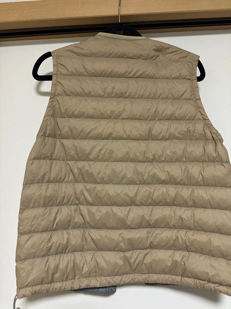 DANTON ベージュ キルティングダウンベスト 34