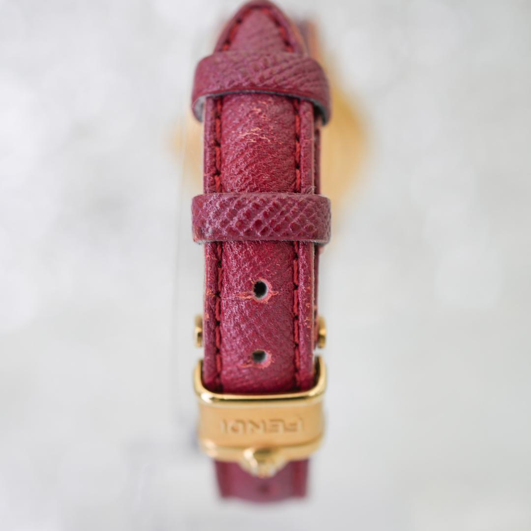 【稼働】FENDI 350L ゴールド レディース 腕時計 純正尾錠 ローマン