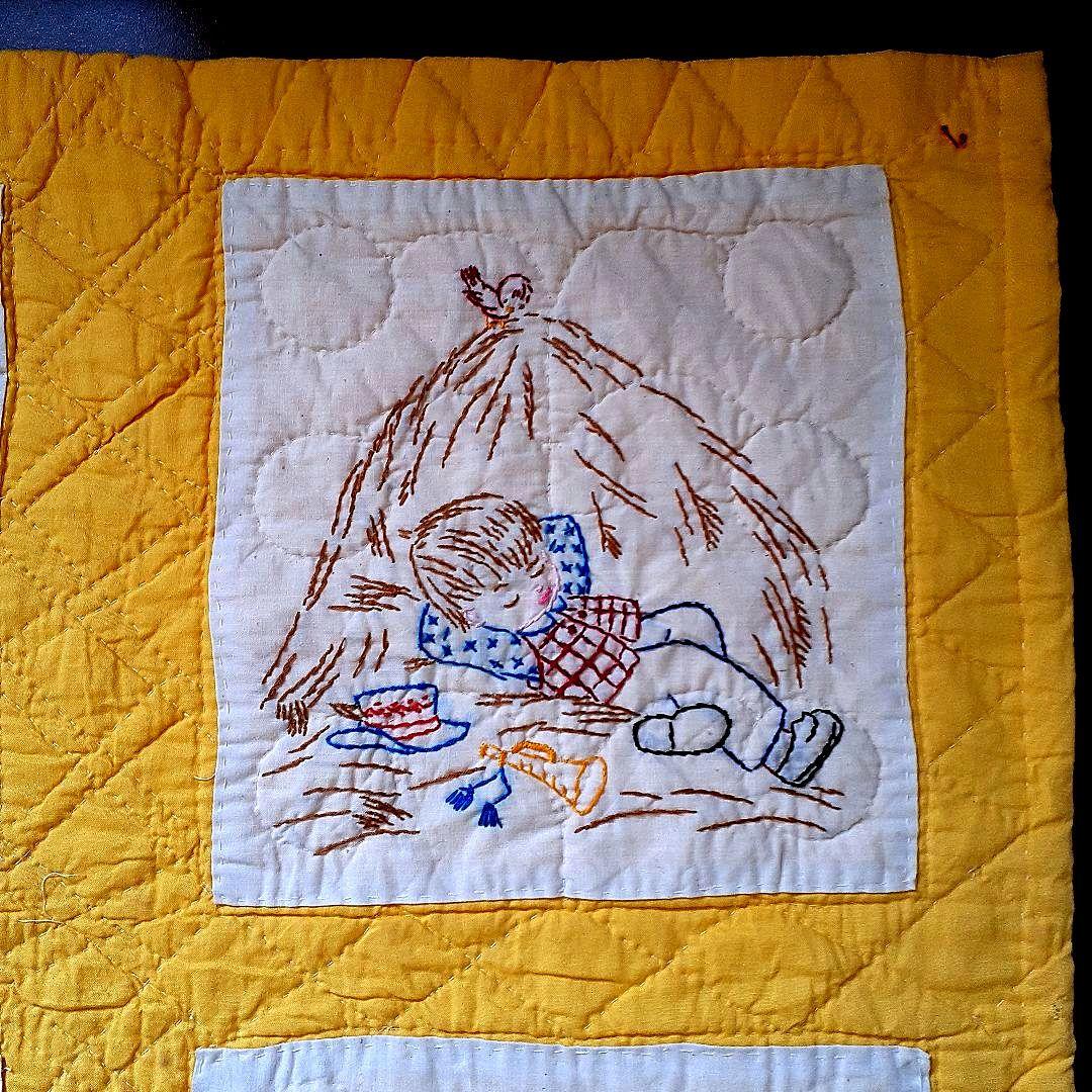 ★お値下げ⭐アンティーク刺繍の手縫いキルト　59⑤