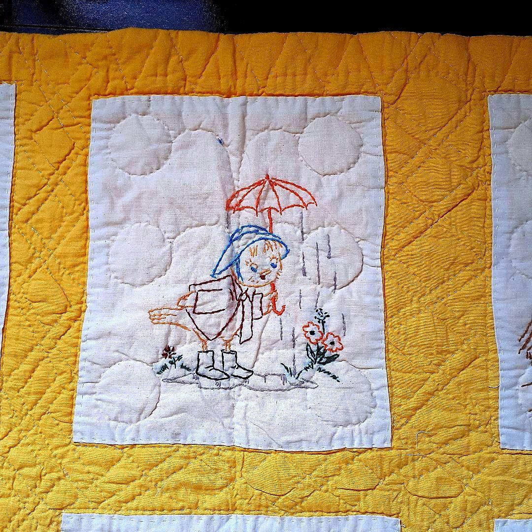 ★お値下げ⭐アンティーク刺繍の手縫いキルト　59⑤