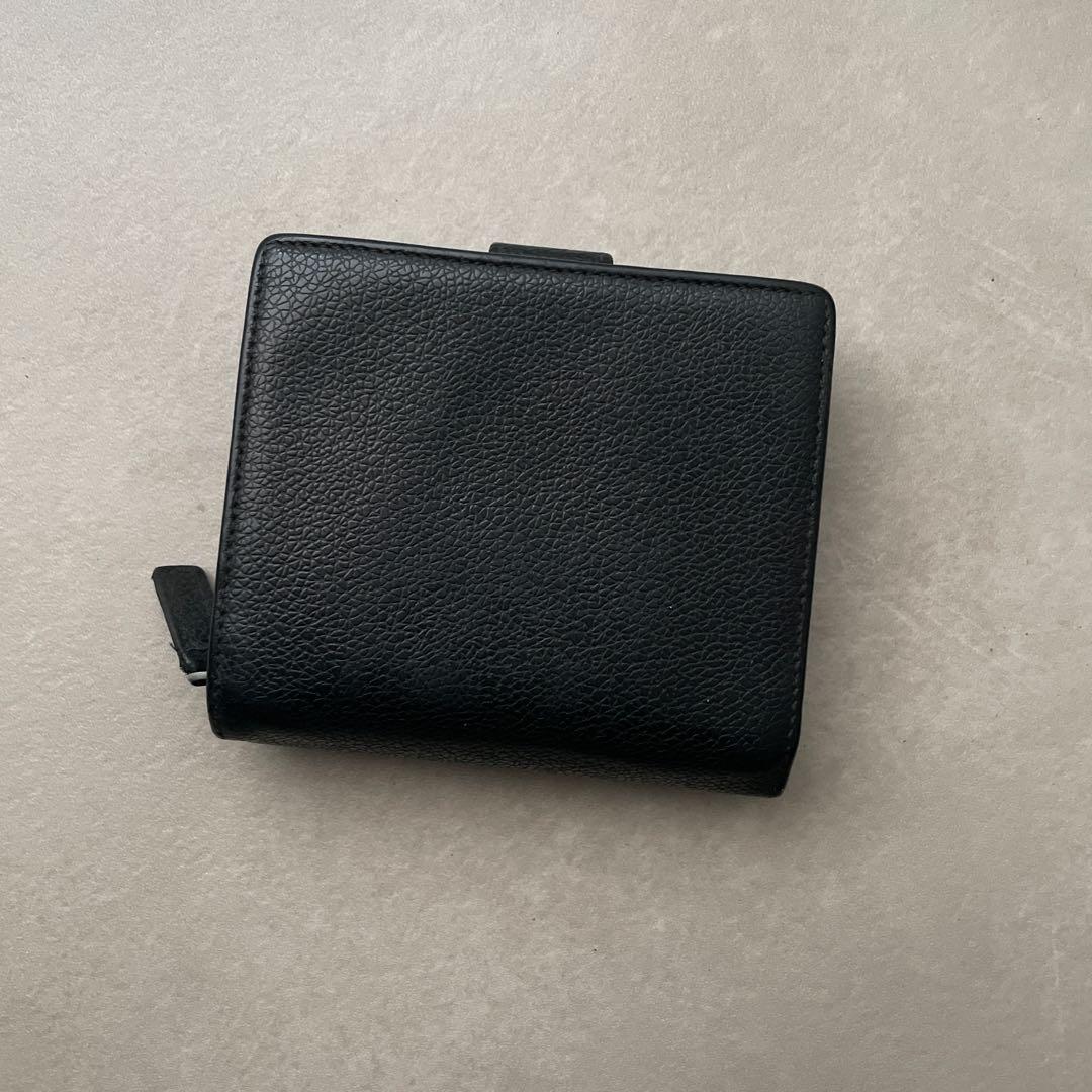 ブルガリ 折り財布 レザー サークルロゴ ブラック