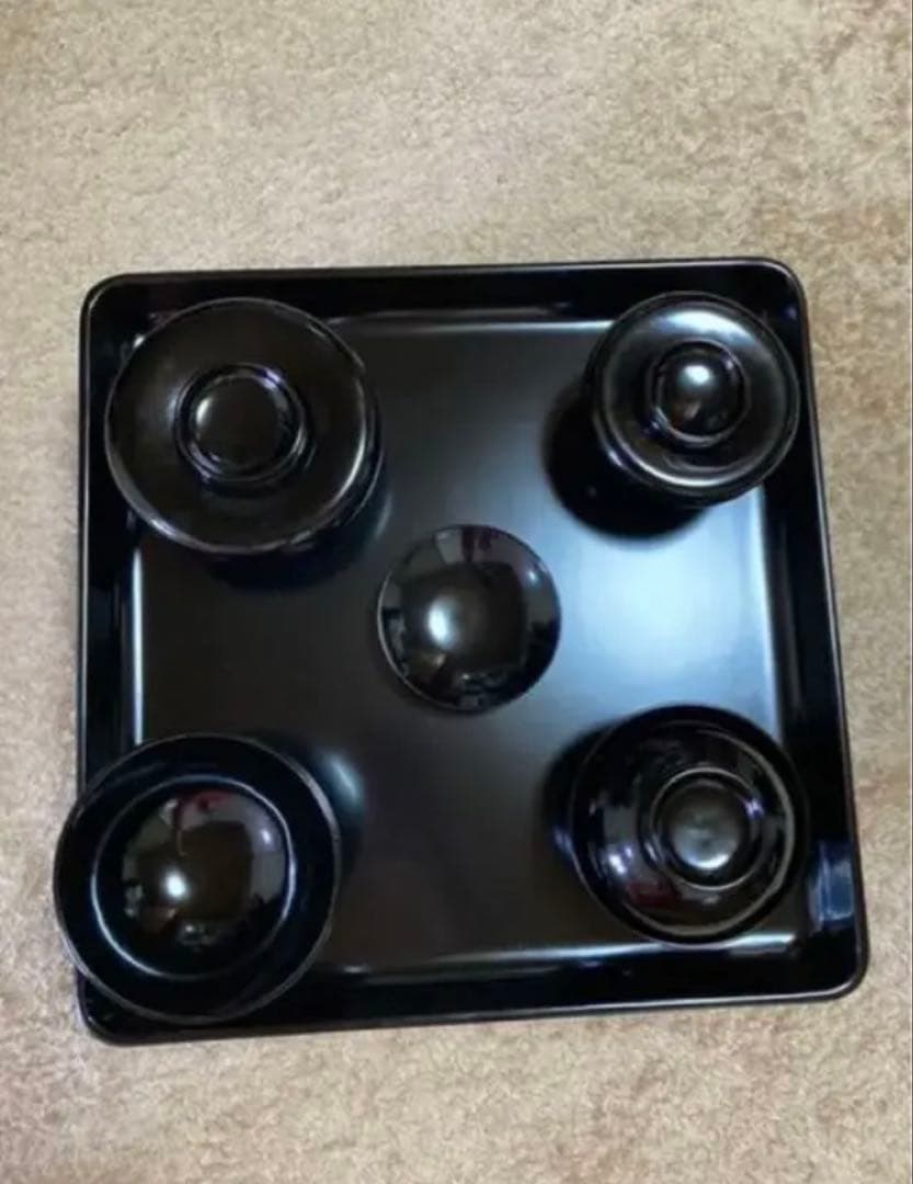 【美品】輪島塗　会席本膳　椀五客　四脚膳　惣黒