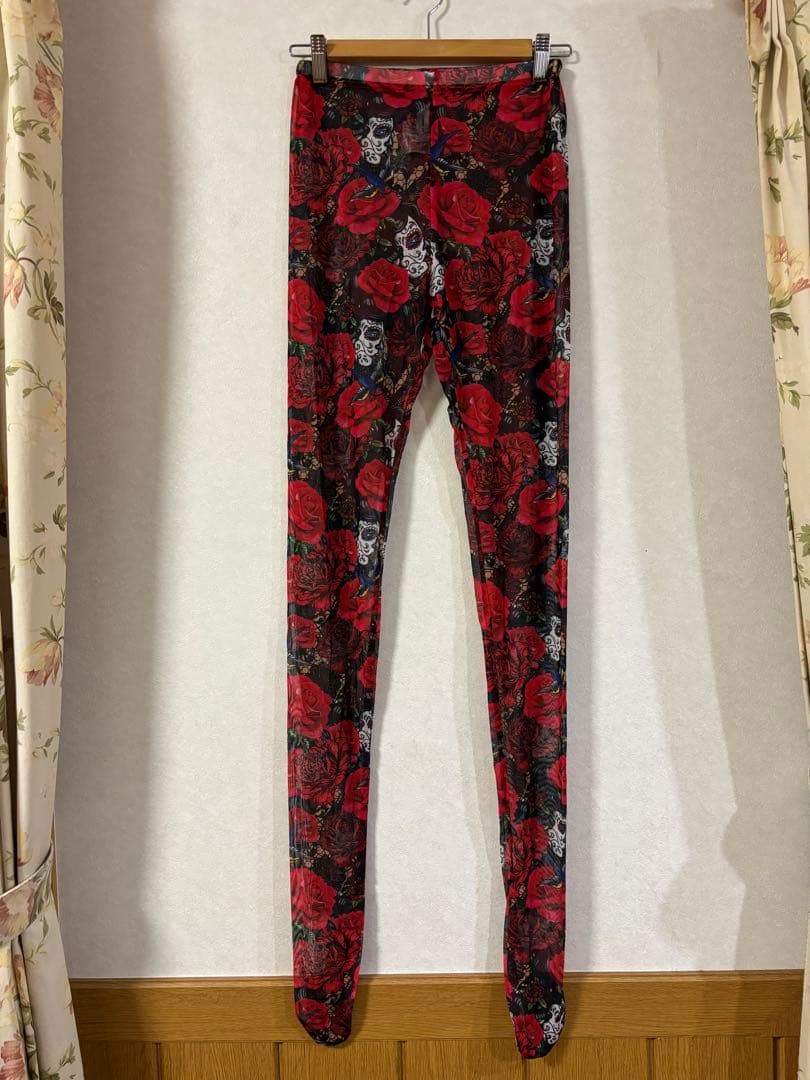 COMME des GARÇONS 花柄　メッシュトップス ネット　タイツ　S