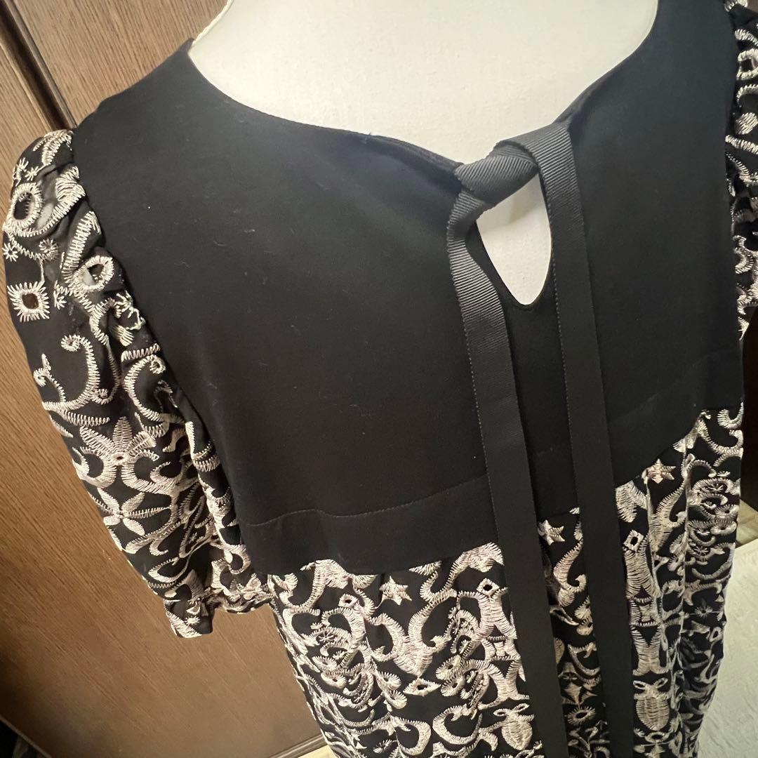 ローズティアラ　カットワーク刺繍　コンビ　チュニックサイズ46