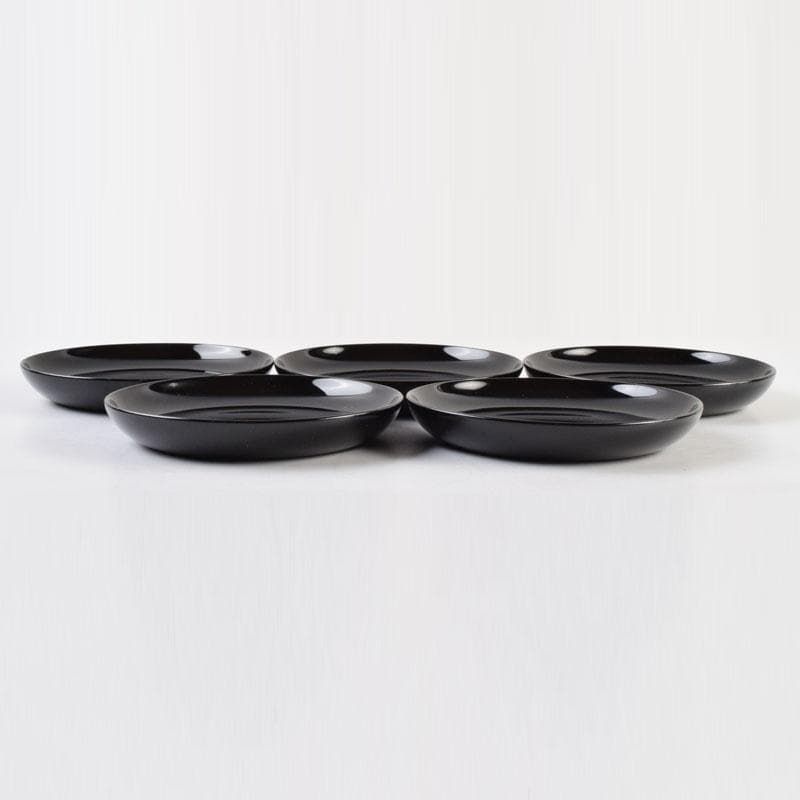 輪島塗　大向高洲堂　黒漆　飛松沈金　銘々皿　五客　共箱　N　8969