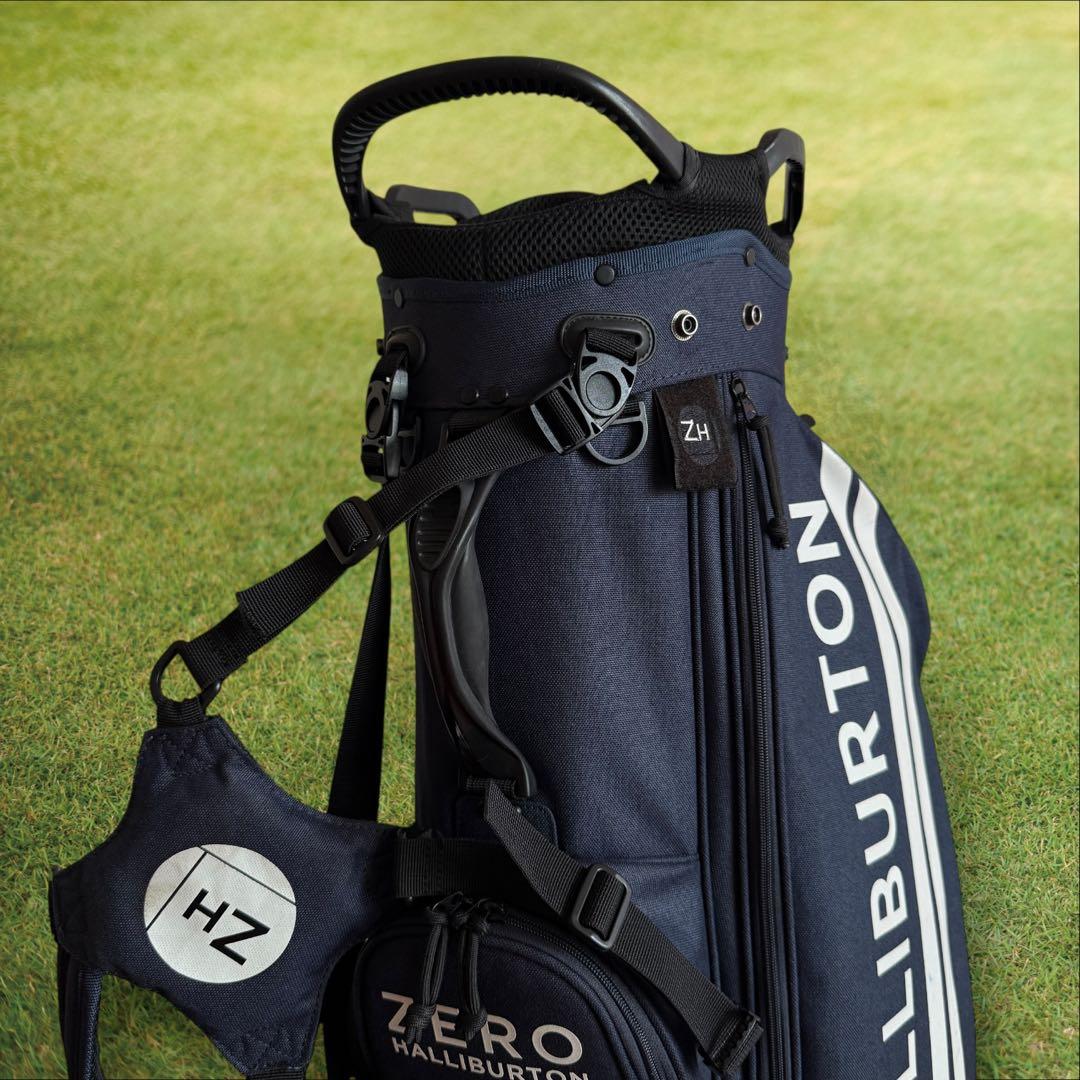 ゼロハリバートン　キャディバッグ　ショルダー式　スタンド式　軽量　紺　ネイビー