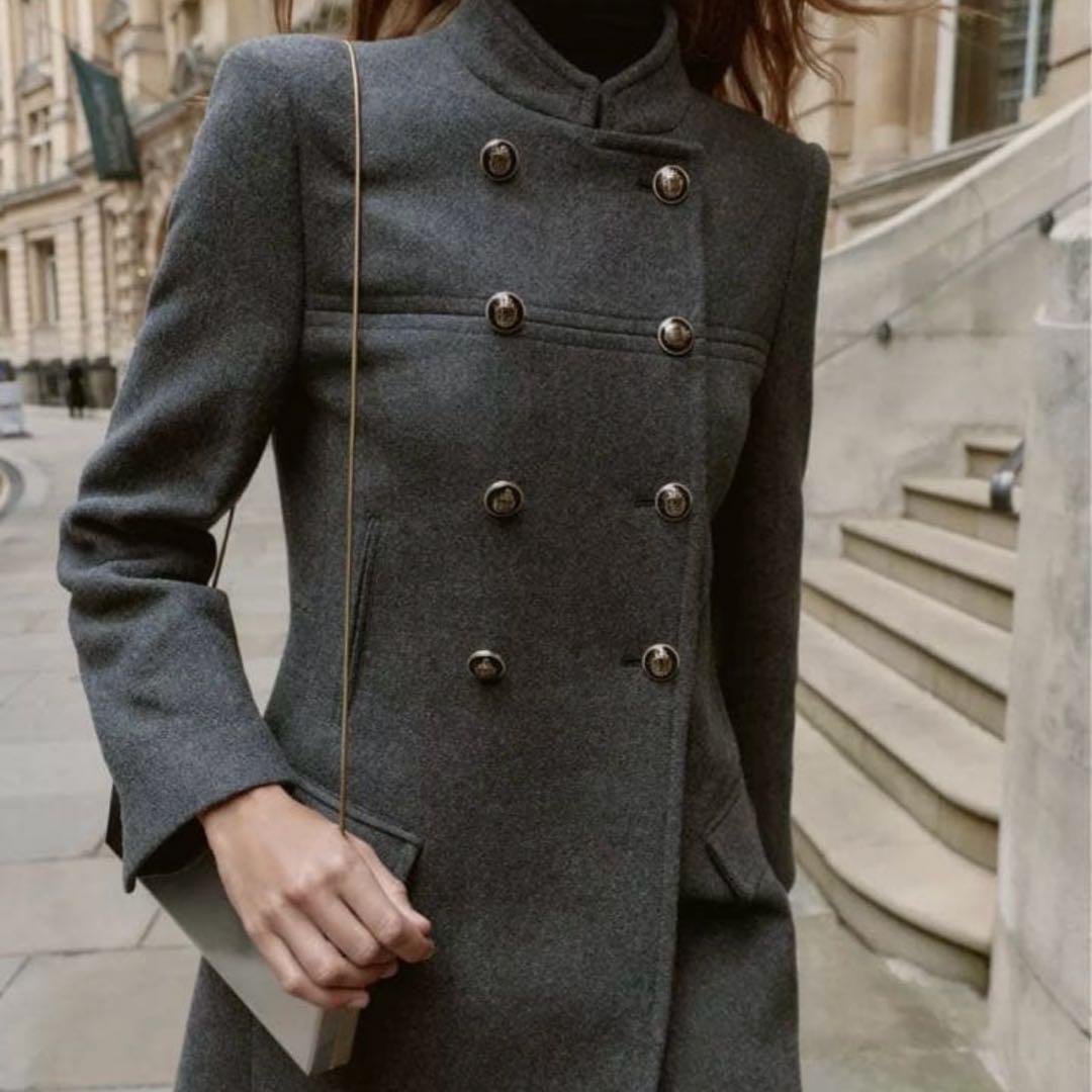 ZARA新品タグ付き　ウール ダブルブレストコート　XSサイズ