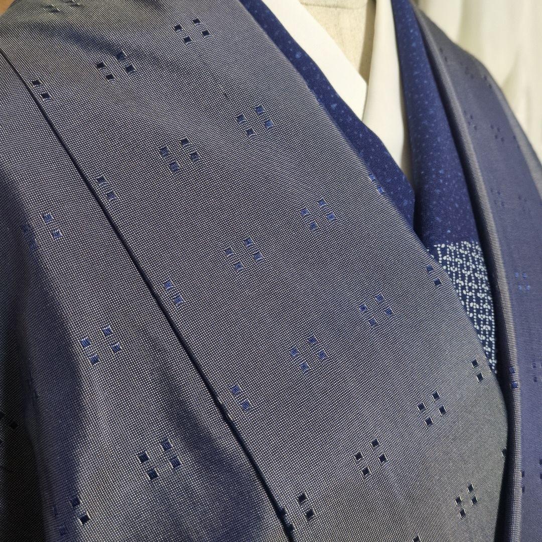 美品 伊勢丹扱い お召 道中着 裄68 丈109