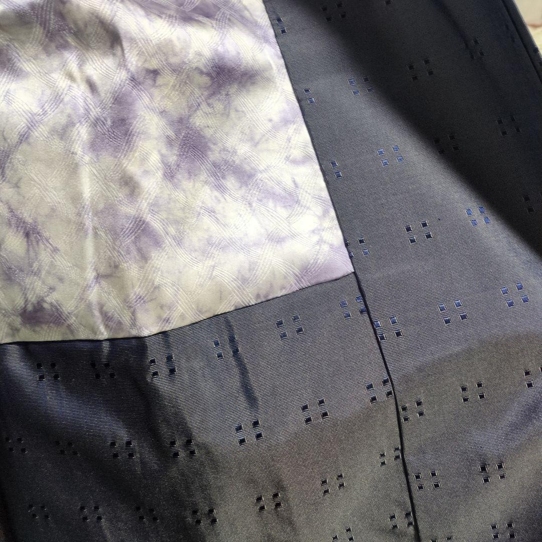 美品 伊勢丹扱い お召 道中着 裄68 丈109