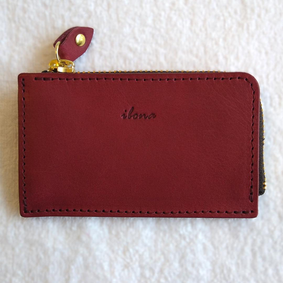 未使用品 bona イボーナ L-zipミニモ・ウォレット 限定色「プラム」