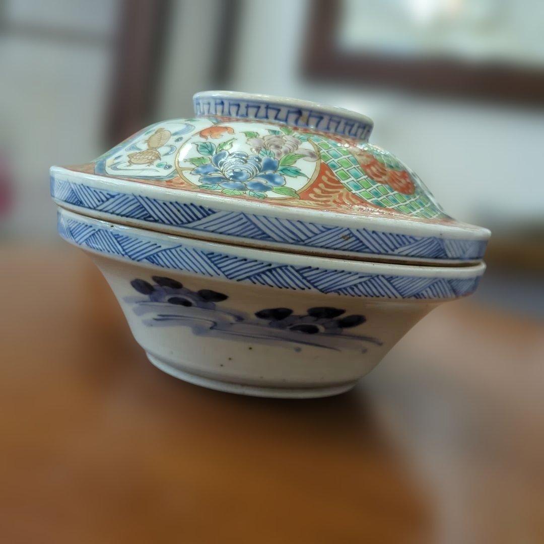 荒木真弓　骨董　伊万里　古伊万里　大平　蓋付き　陶器　器