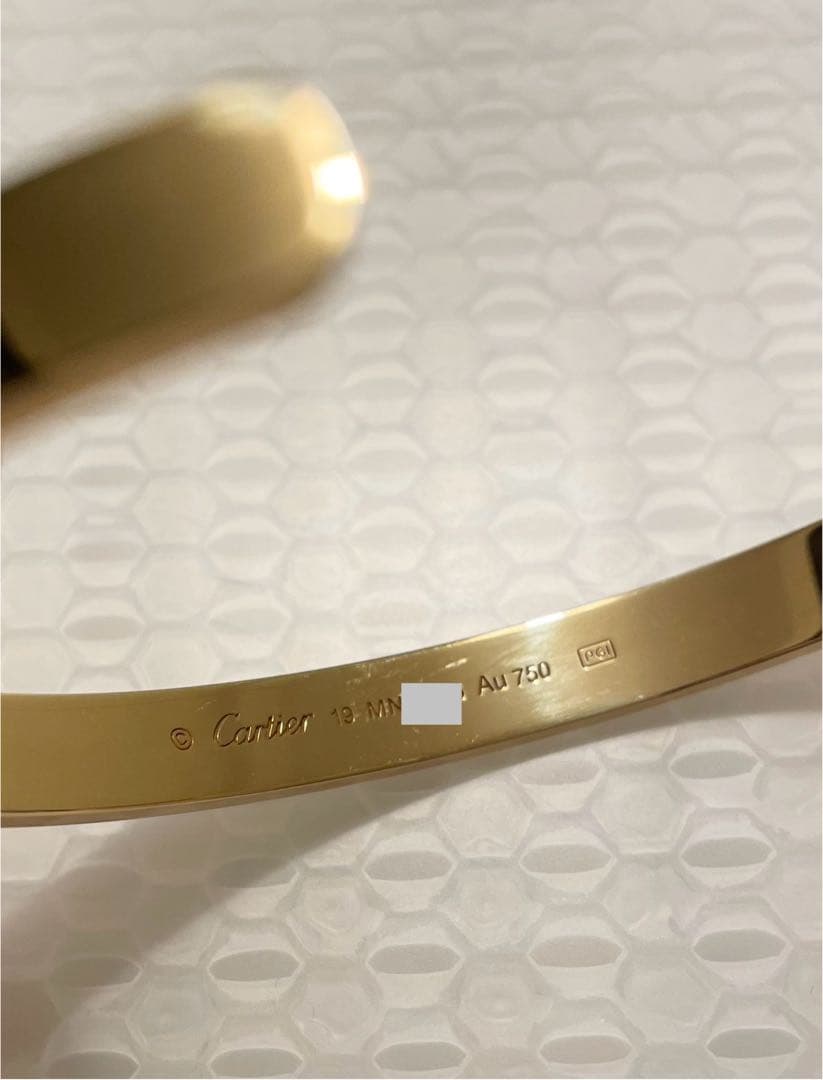 【美品・付属品あり】Cartier オープンラブブレス K18YG #19