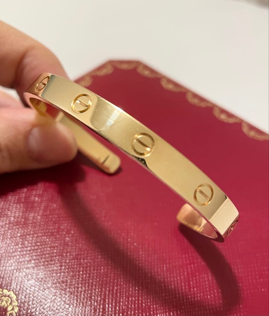 【美品・付属品あり】Cartier オープンラブブレス K18YG #19