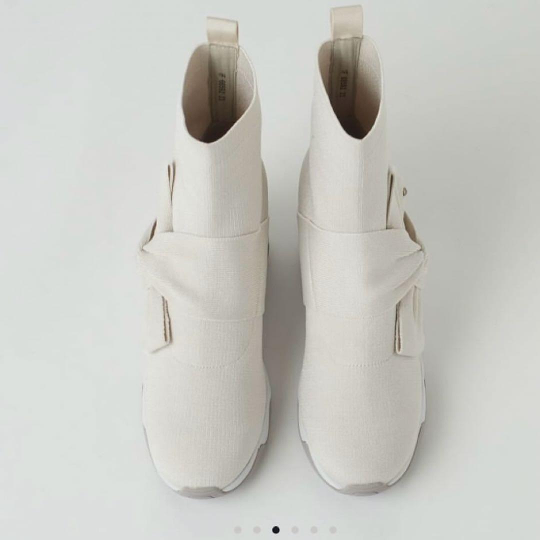 +diana プラスダイアナ　ニットショートブーツ 撥水　スニーカーブーツ