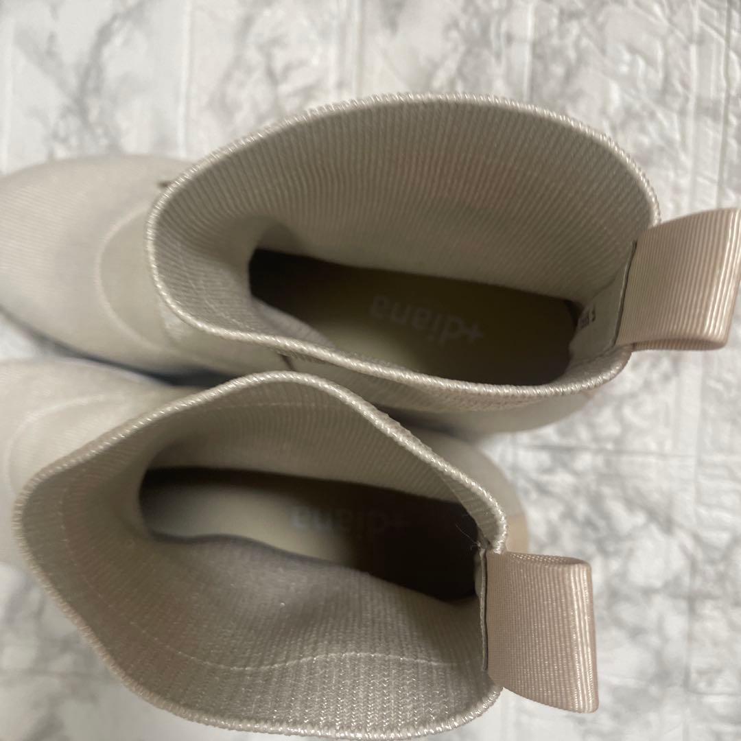 +diana プラスダイアナ　ニットショートブーツ 撥水　スニーカーブーツ