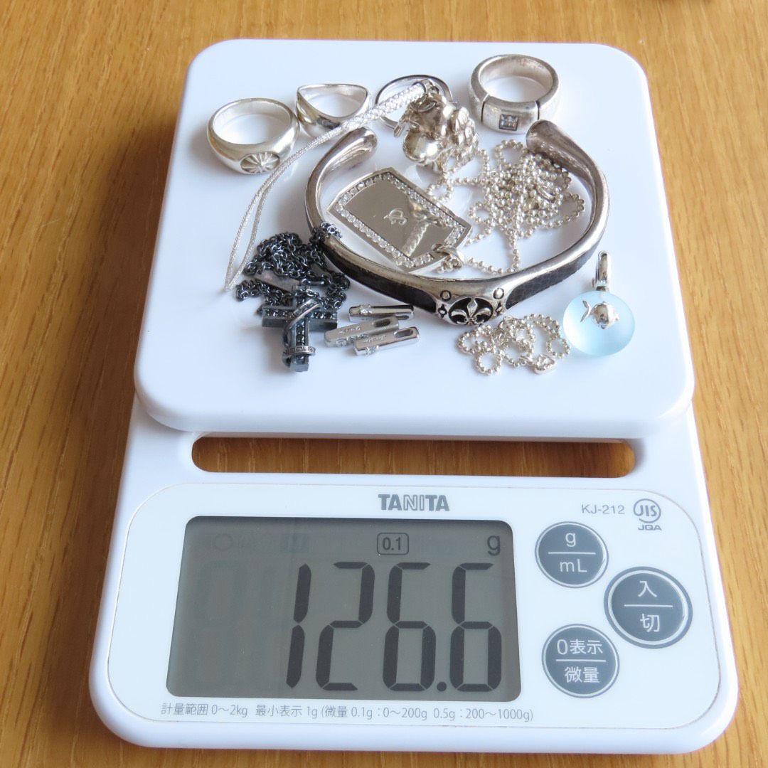 シルバー　126g まとめ　925 silver 地金 リング　ネックレス