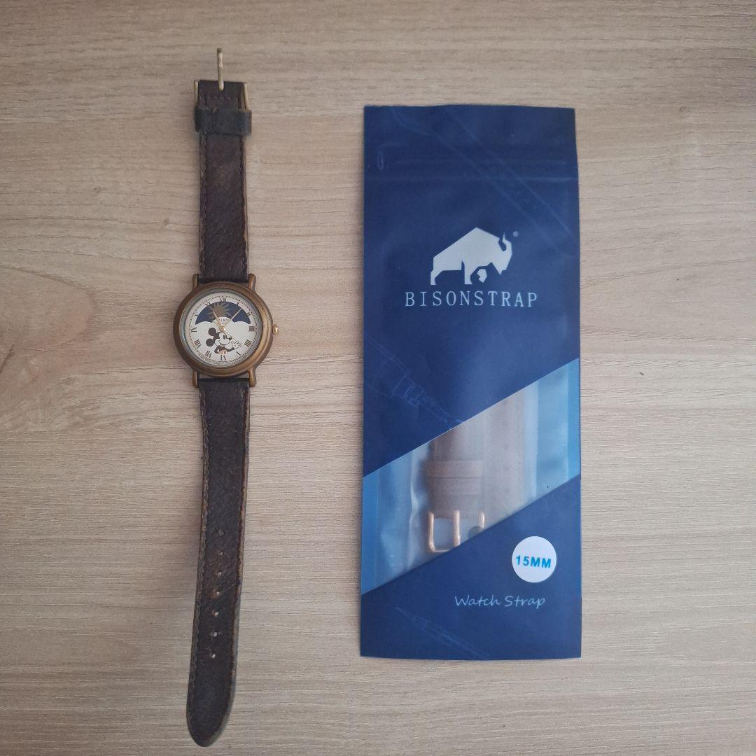 ヴィンテージ アルバ ミッキーマウス サン&ムーンウォッチ電池交換新品ベルト付き