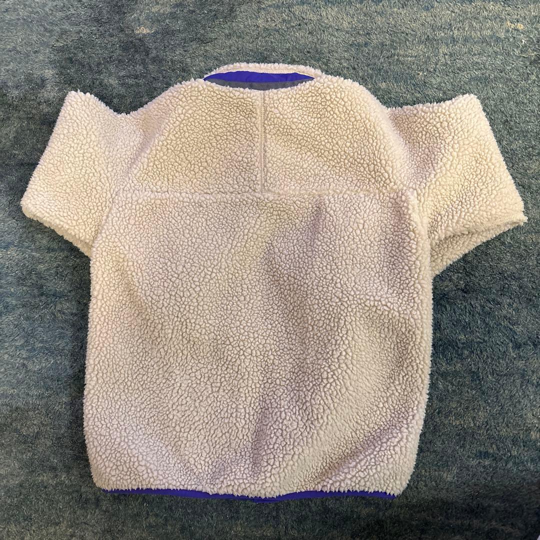 【patagonia】フリースジャケット キッズM ベージュ/パープル