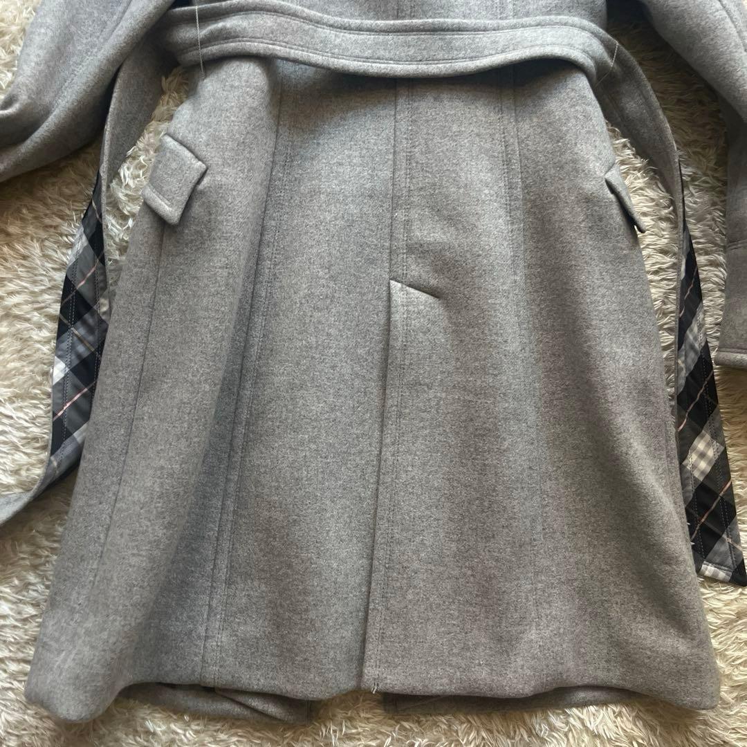 極美品 バーバリーブルーレーベル ロングコー トアンゴラ混 ノバチェック 38