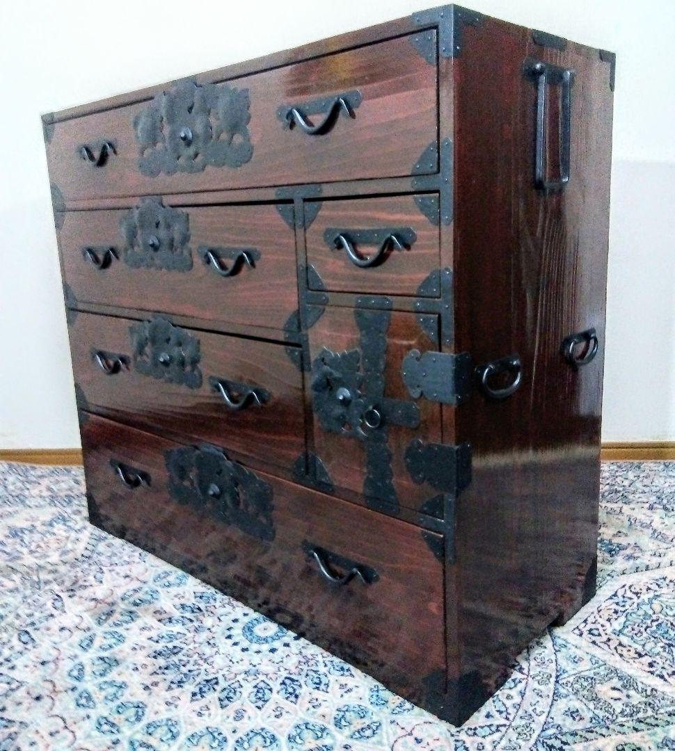 【アンティーク】仙台箪笥　時代箪笥　ローチェスト　洋服タンス