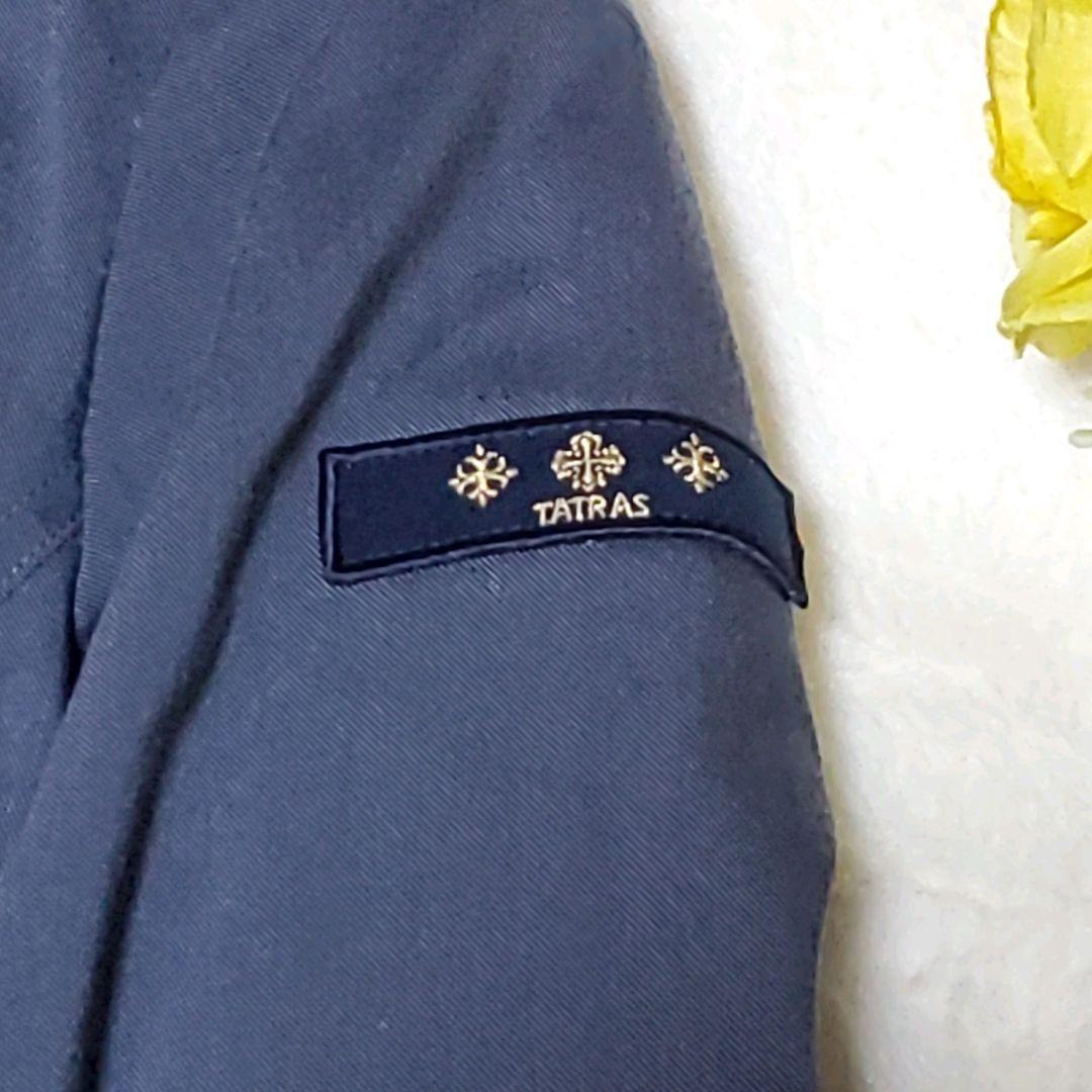 タトラス　ダウン　トレンチコート　ジャケット　ショート丈　ベルト　ブルー　2