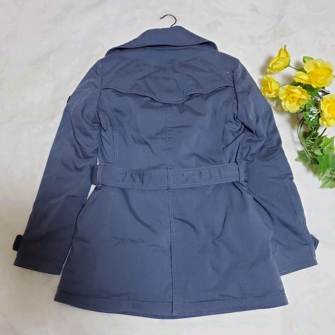 タトラス　ダウン　トレンチコート　ジャケット　ショート丈　ベルト　ブルー　2