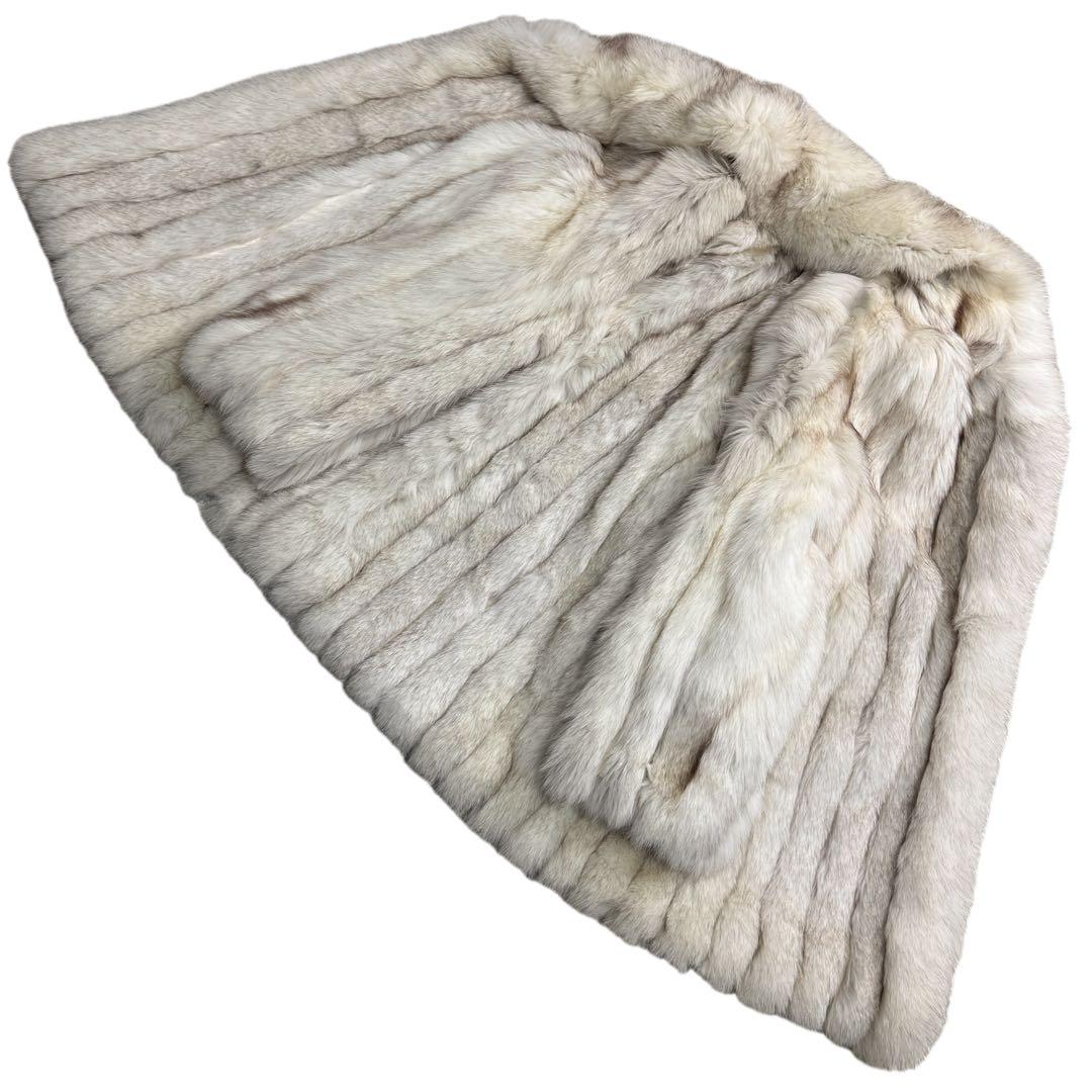 美品　サガフォックス　ブルーフォックス　XL相当　ファーコート　柔らか毛並み