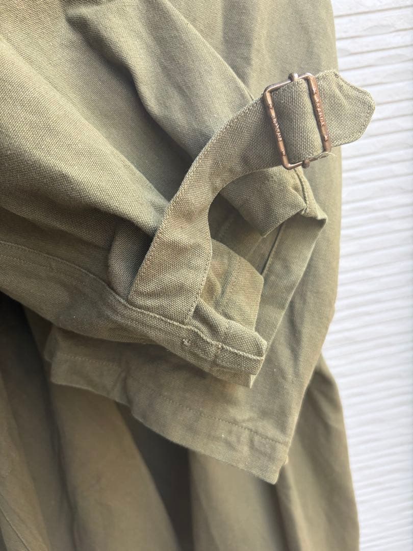 実物40s〜50s フランス軍 モーターサイクルコート サイズ6 コットンリネン